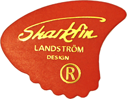 Sharkfin Pick - Goldprint Soft Red - 25 Pack