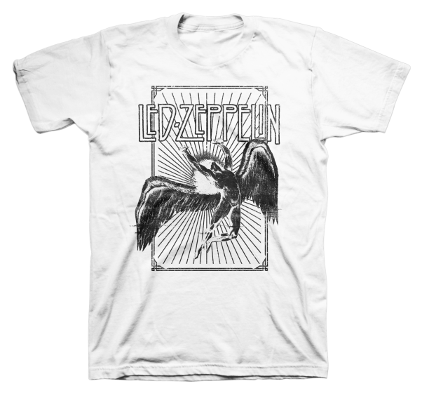 Led Zeppelin T-Shirt Medium - Icarus Burst White