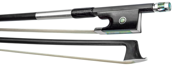 Hidersine Violin Bow 4/4 Carbon Fibre. Premium Unidirectional. Decorated screw